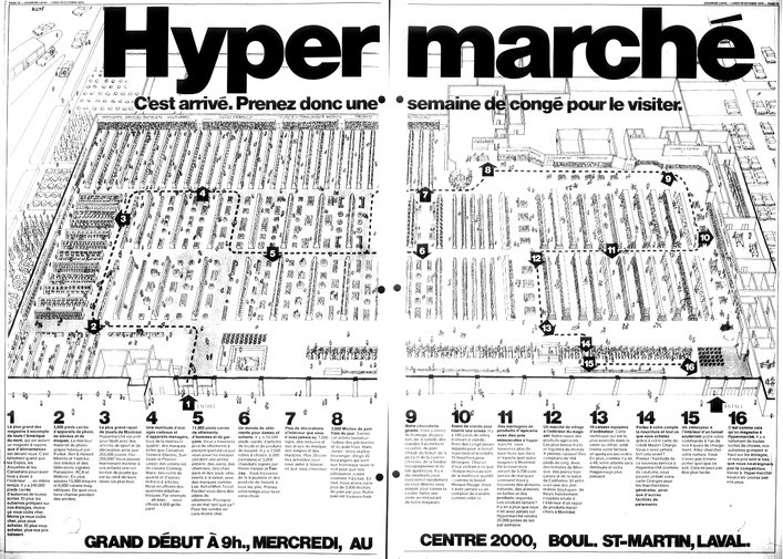 Introductie van de Hypermarche in Quebec, Canada, in 1973.